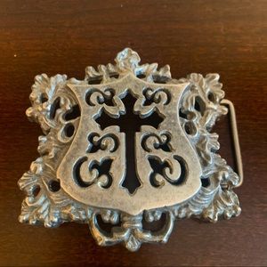 Vintage Cast Cross Belt Buckle
